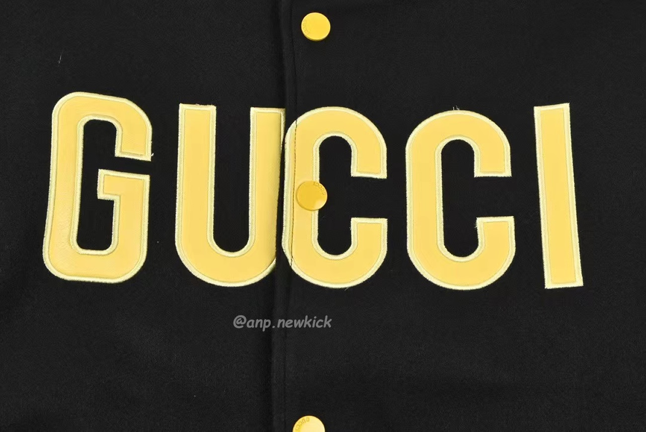 Gucci Wool Sweater Black Jacket Double G Pineapple Embroidered Patchwork Design (8) - newkick.org